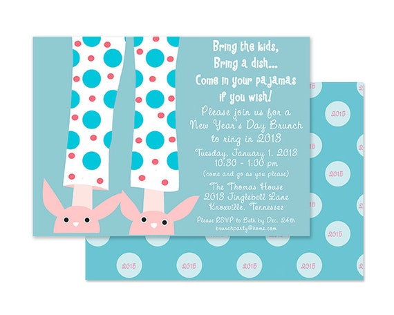 BRUNCH invitation, PAJAMAS, PRINTABLE by Libby Lane Press Il_570xn