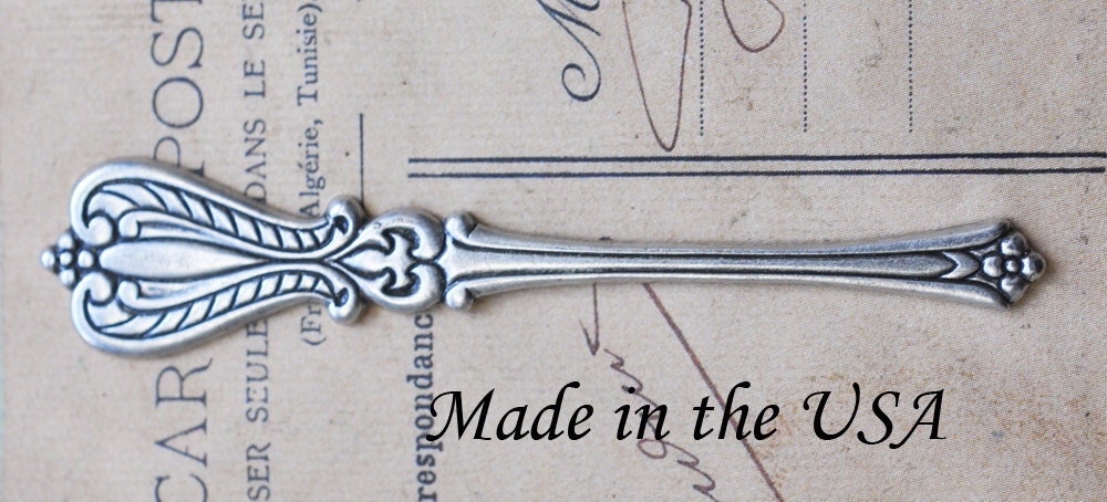 Curvy Spoon handle, Silverware Jewelry, Sterling Silver Ox Finish steampunk buy now online