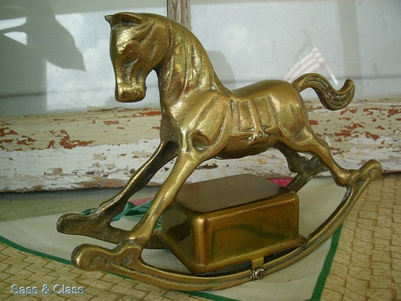 vintage rocking horse music box