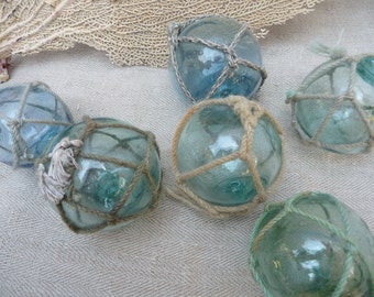 Vintage Floats Set of 5 Fishing Floats Glass Floats Japanese Beach Decor Nautical Coastal Decor
