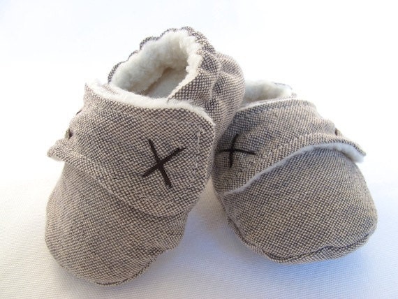Boys Baby Booties Boys Baby shoes Fleece lined for winter