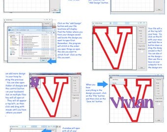Merging software Combine Design for embroidery design font combining instant download