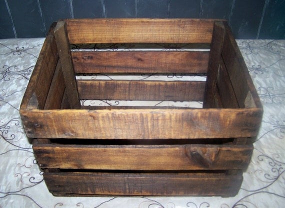 WOOD CRATES Vintage wooden fruit-crates by BrooklynReclamation