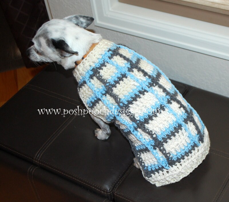 Plaid Dog Sweater Tartan Dog Sweater Small Dog Sweater