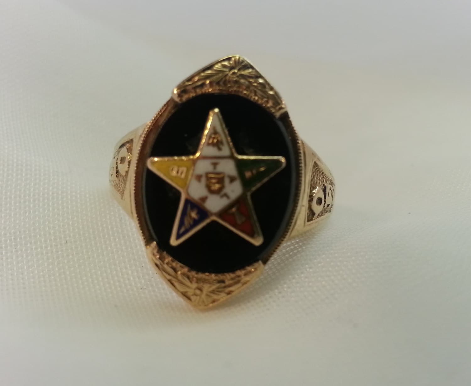 Eastern Star Ring Ladies 14K Vintage Onyx 1959 Mason Jewelry