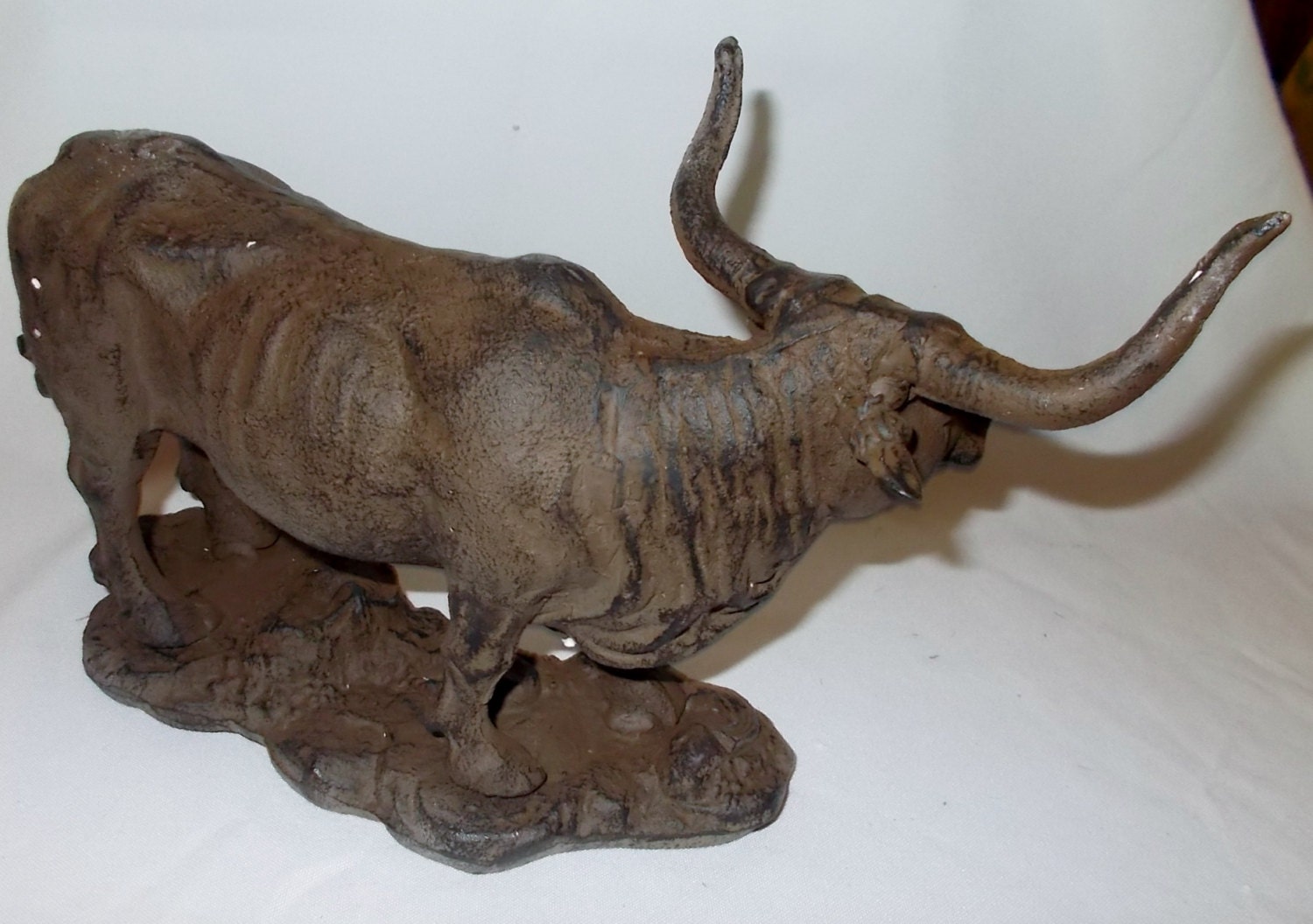 Texas Longhorn Bull Steer Figurine Cast By Hometowngeneralstore