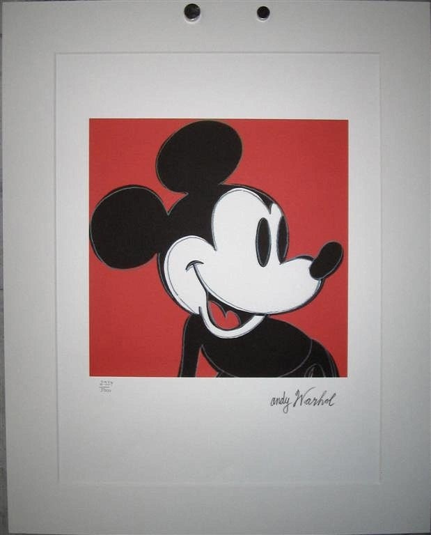 Andy WARHOL Mickey Mouse lithograph signed by popartgallery