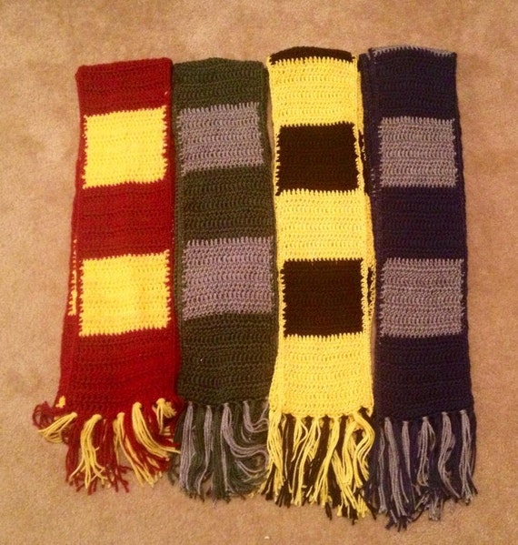 Items similar to TWO Harry Potter crochet scarves, Gryffindor ...