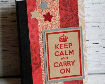 Red Mini Journal with Motivational Phrase, Pocket Notebook, Altered Composition Book, Vacation Planner, Personal Diary, Inspirational Quote