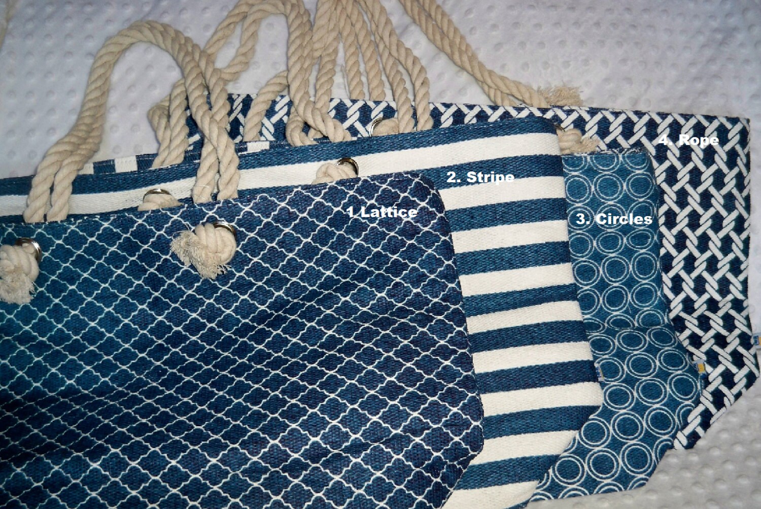 PERSONALIZED Nautical Beach Bag Trendy Navy Nautical Print
