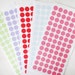 SALE - 5 Assorted Colors Mini Round Stickers, Mini Circles Stickers, Paper Stickers, Size 1/2 inch - Set of 5 sheets