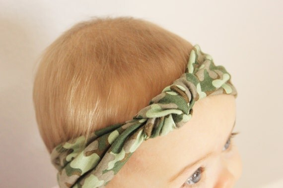 Baby Turban Headband Green Camo Knot Baby Turban Headband Green Camo Knot