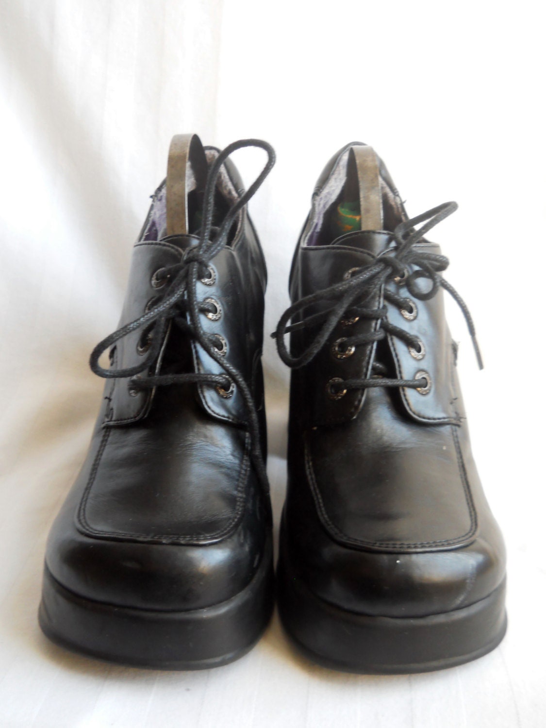 90s Platform Shoe Black Platform Heel Platform Oxford Shoe 90s