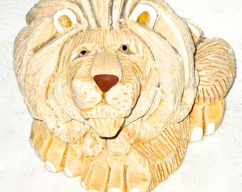 Vintage Artesania Rinconada ceramic lion sculpture leo