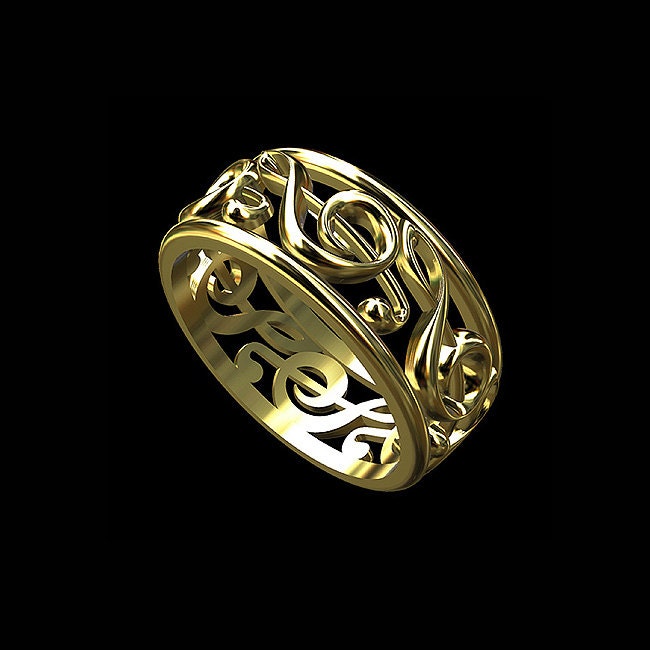 Treble Clef Wedding Ring Music Note Ring Music Symbol Ring