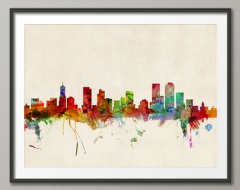 Denver Skyline, Denver Colorado Cityscape Art Print (534)