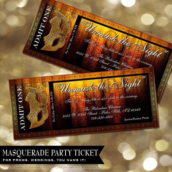 Movie Masquerade Prom Ticket Wedding Birthday Anniversary Sweet