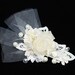 Floral and Lace Hair Comb- Floral hair clip- Pearl Bridal Clip- Ivory hair comb-Floral hair accessories- Bridal Hair Comb- Ivory Bridal Comb