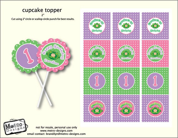 Cabbage Patch Kids - Cupcake Toppers Il_570xn