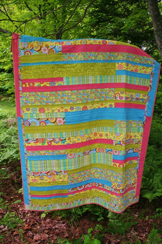 Modern Homemade Twin Quilt on SALE