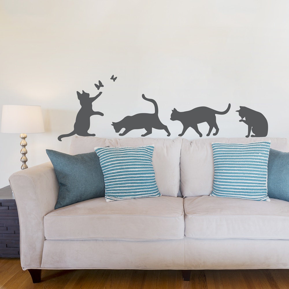 Cats Wall Art Decal Cat Wall Sticker Cat Lover Decor Cat