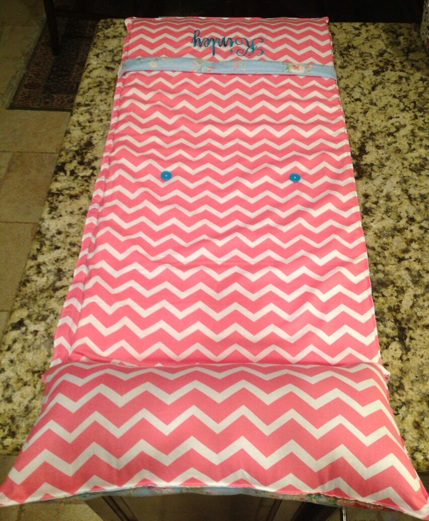 Nap Mat Sleep Mat Preschool Chevron Floral by BabyCakesByBella