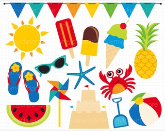 Clip Art Summertime Clip Art summer time clip art etsy clipart fun beach digital instant download