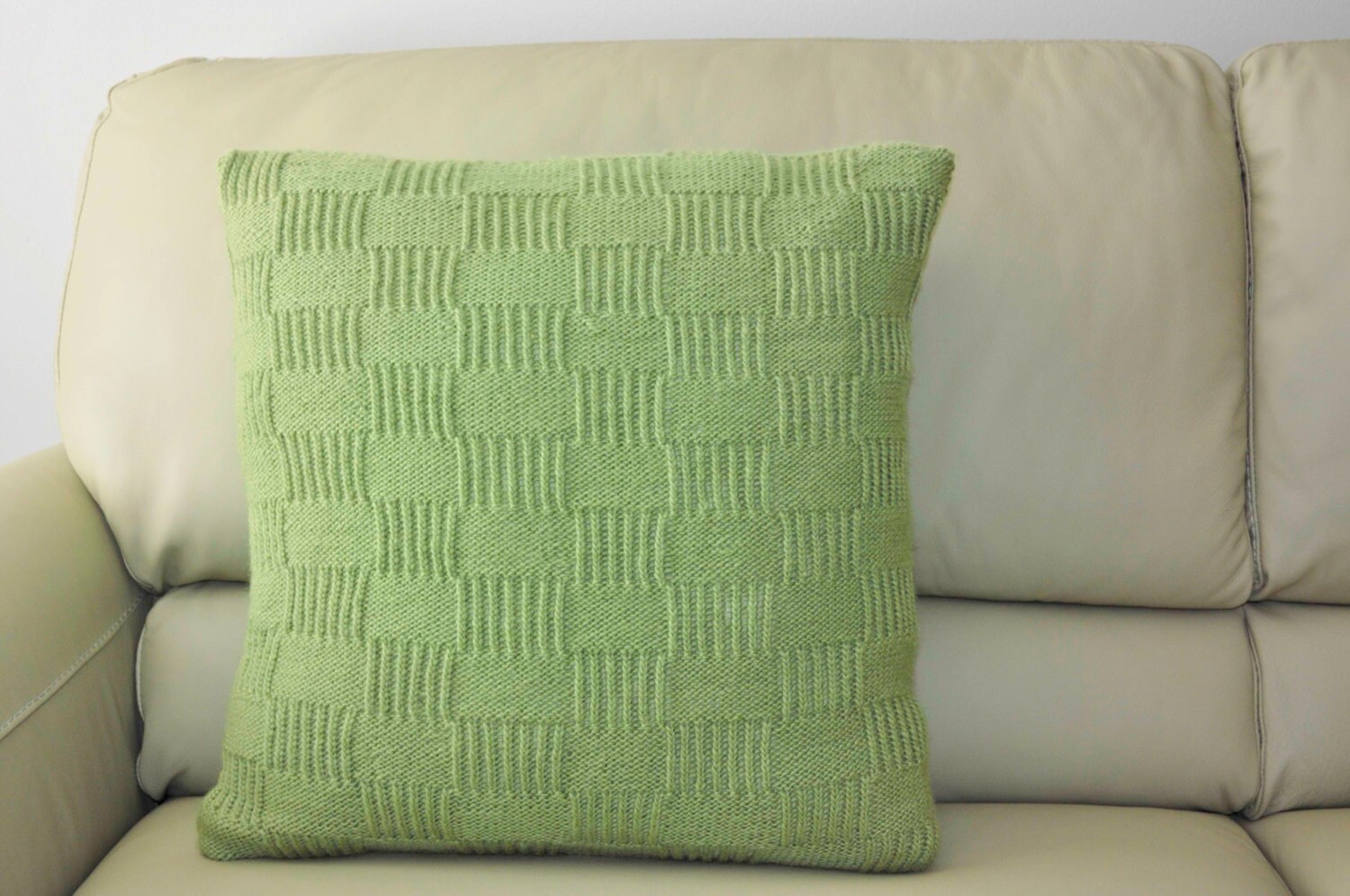 Moss Green Pillow Cover 20 x 20 Wool Pillow Case with