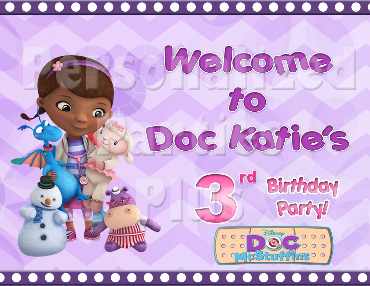 Doc McStuffins Welcome Sign: Downloadable &amp; by PartiesPlus on Etsy