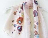 Hand dyed silk scarf Abstract blush pink Women gift - made TO ORDER