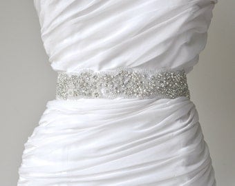 Wedding sash, Crystal rhinestone beaded bridal sash, Bridal Accessories
