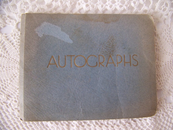 Vintage Autograph Book 1930s. Light Blue Autograph Book. School Memories Book. 1930s Decor. Old Love Letters. Antique Autograph Book. Poems