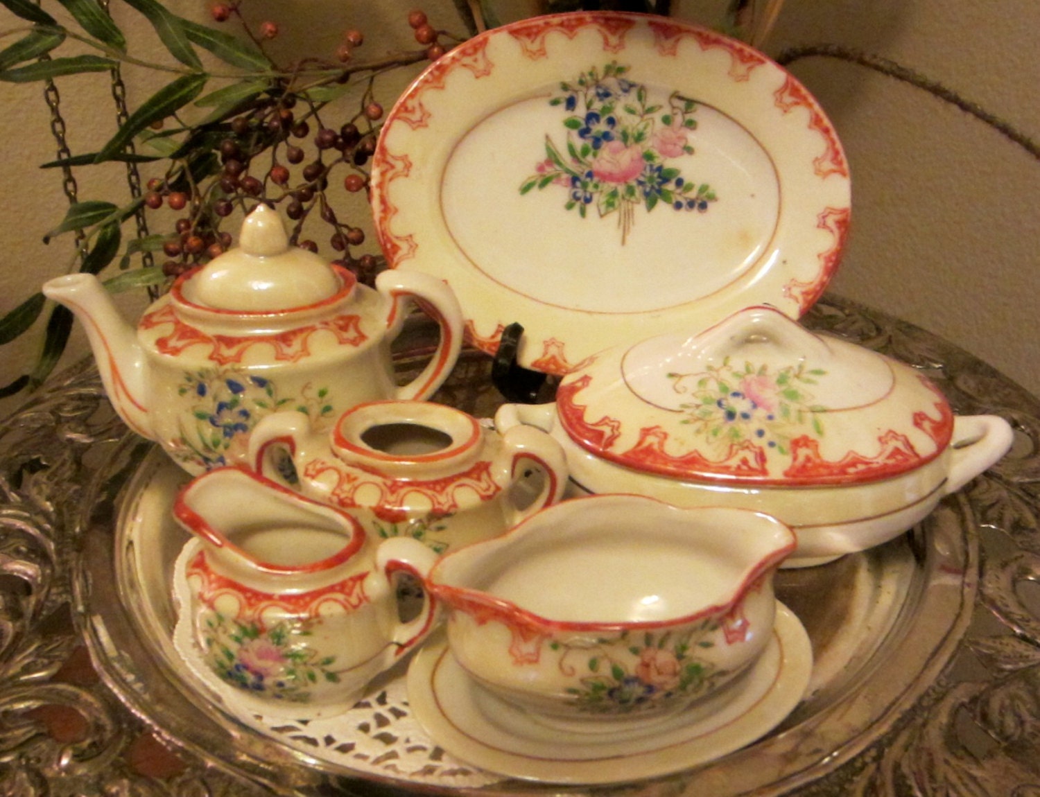 Child’s Lusterware Miniature China 8 pc Serving Set, Made in Japan, 8 ...