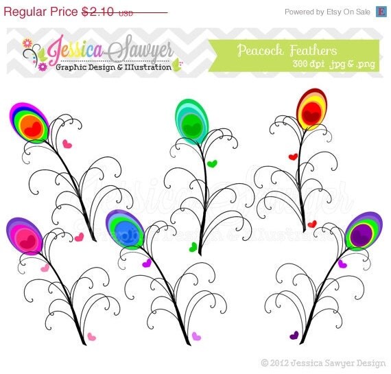 50% OFF - CLEARANCE - Peacock clip art - feather clipart - commercial use - card making - invitation clip art - digital scrap book INSTANT D Il_570xn