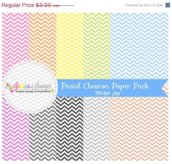 50% OFF - INSTANT DOWNLOAD, lightly colored chevron digital paper pack - preppy background - card making - invitation - pastel printable pa Il_570xn