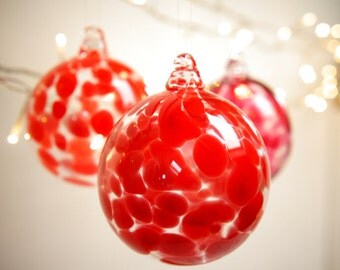 Crimson Red Blown Glass Christmas Ornament
