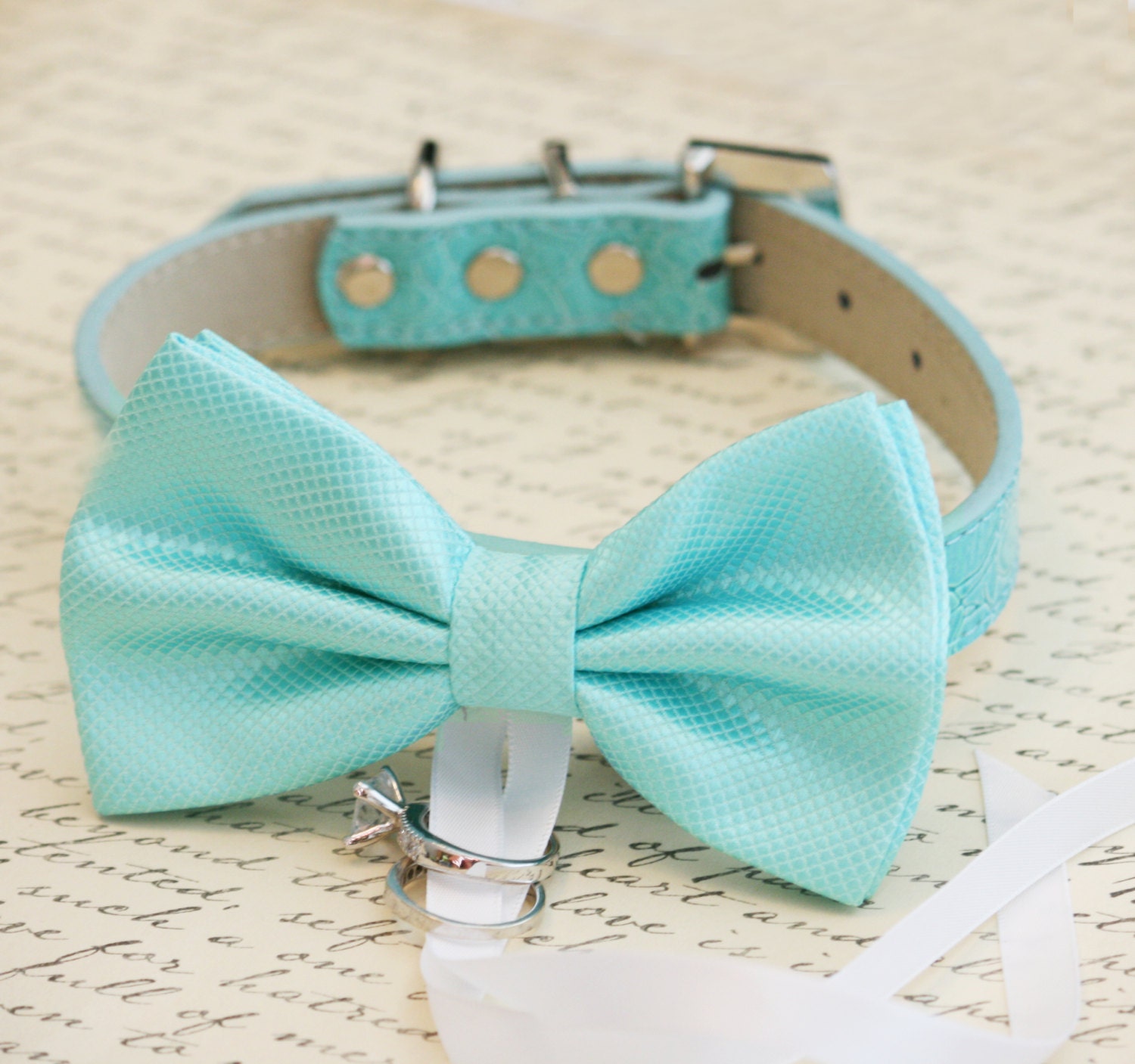 Blue Dog Bow Tie Dog ring bearer Pet Wedding accessory Pet