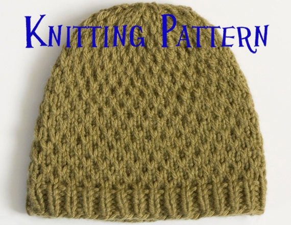 Instant Download PDF Knitting Pattern Slip Stitch Beanie