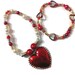 Valentines Heart Charm Bracelet duo, Heart Charms, Valentines Day jewelry, Heart jewelry, Statement bracelets, gift ideas, red accessories