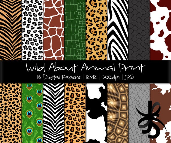 Digital Scrapbook Papers-Animal Print-Zoo