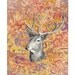 Deer Head Portrait & Floral Pattern mixed media art print / digital art print / 8x10inches original art