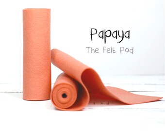 Wool Felt Roll - 100% Wool Felt in color PAPAYA - Craft Felt - Merino Wool