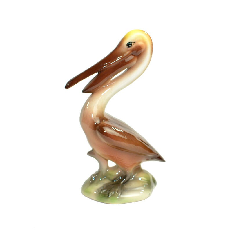 Pelican Ceramic Figurine Florida Souvenir Bird in by OneRustyNail