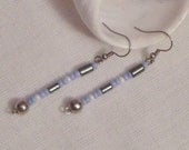 Dangling hematite earrings; protection jewelry; calming jewellery