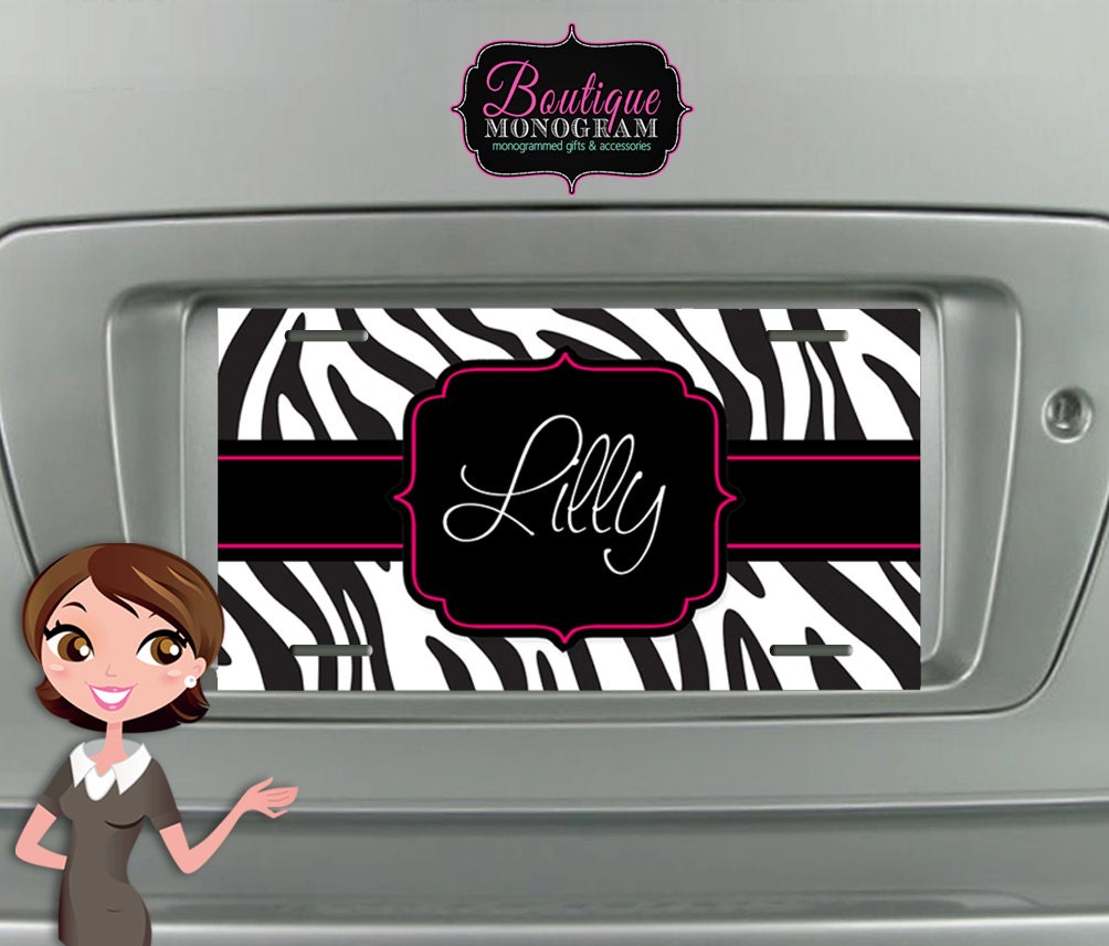 Monogrammed Car Tag Custom & Personalized Car by BoutiqueMonogram