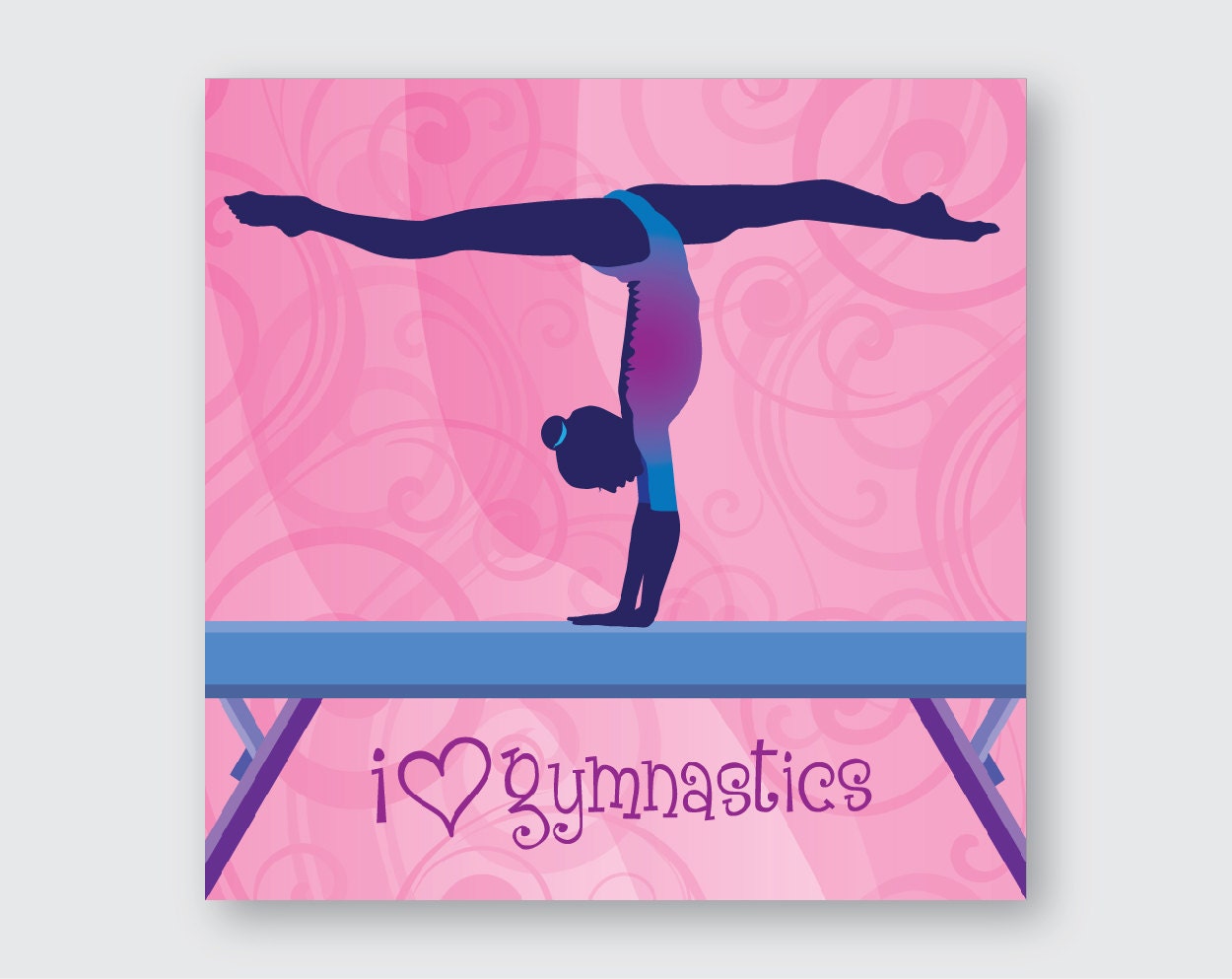 I Love Gymnastics Wall Art