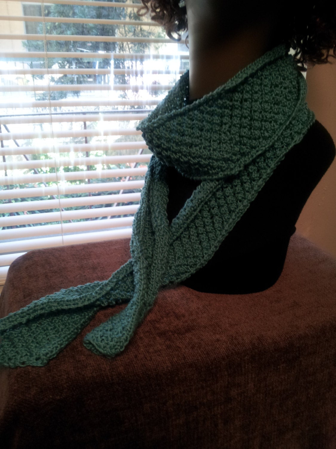 Light blue Knit cotton Scarf by teelaine on Etsy
