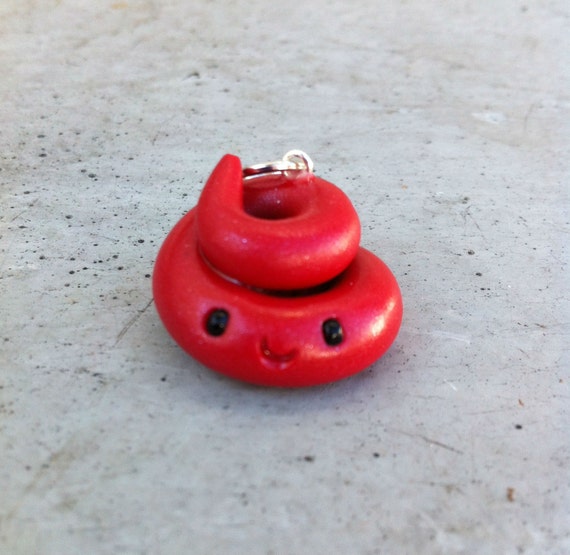 Red Poo Charm