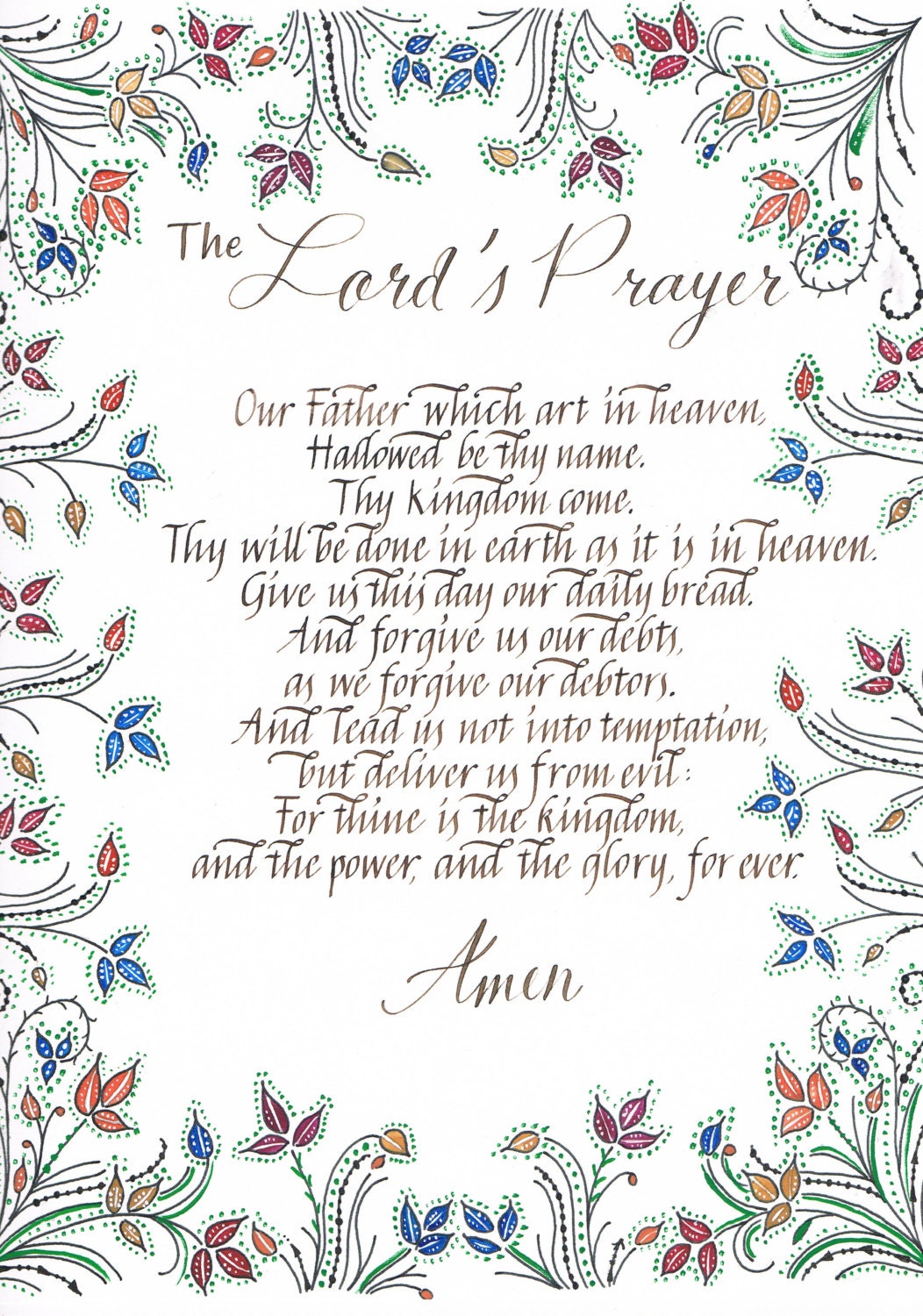 Lord's Prayer Poster Print Dltk's bible activities for kids lord's