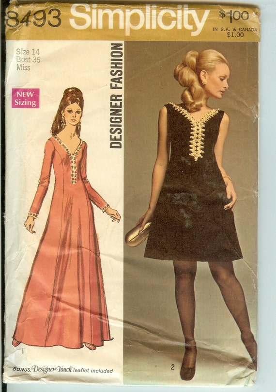 Vintage Princess seam dress Simplicity 8493 Sewing Pattern